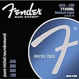 Fender Original 7150 Bass Strings, Pure Nickel Roundwound, Long Scale, 7150ML .045-.100