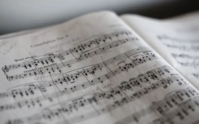 Open book of sheet music
